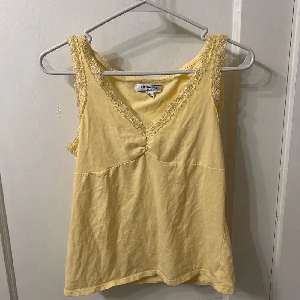 Vintage Yellow Camisole with Lace Trim